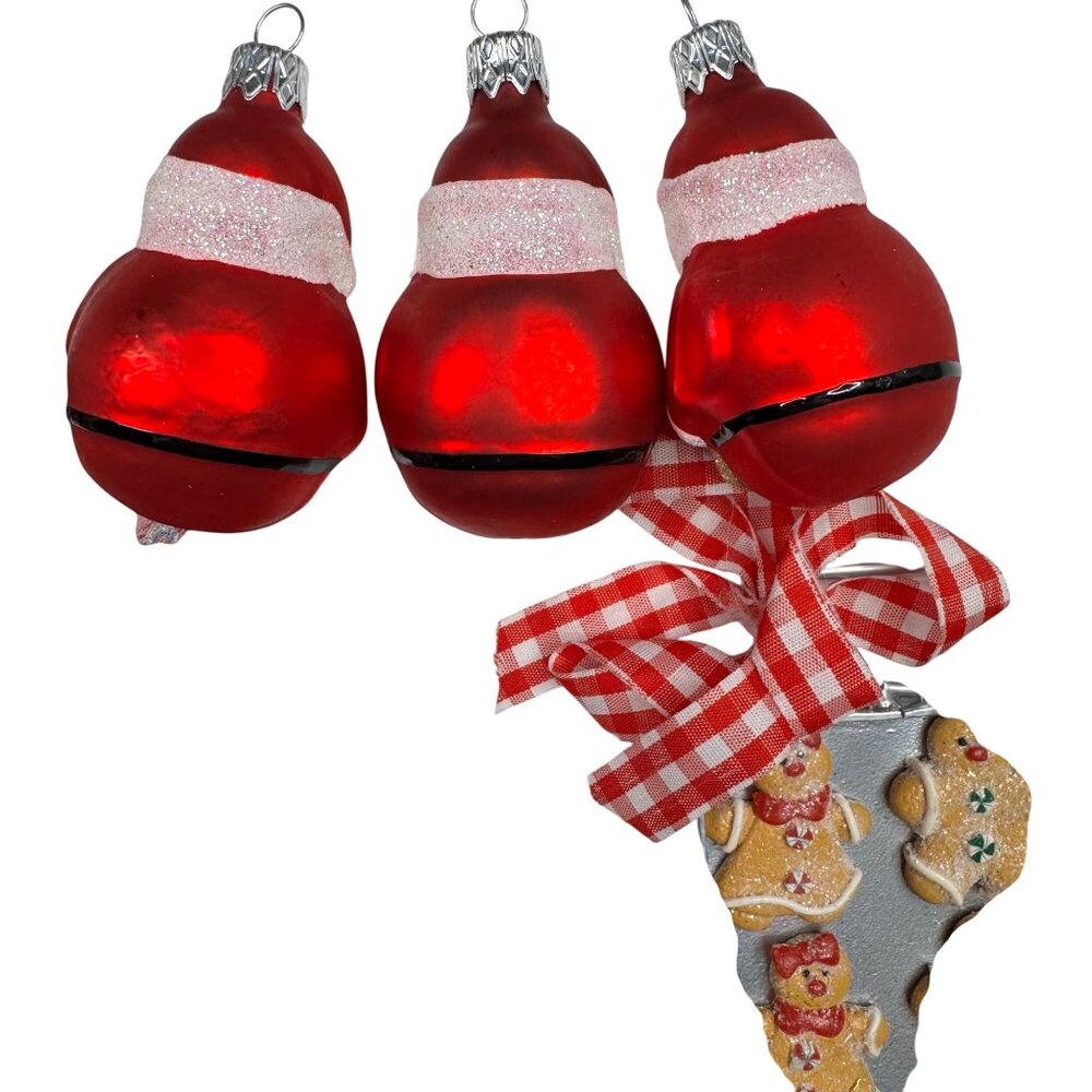 Christmas Ornaments Blown Glass Santa Claus Angels Snowflakes Owls Vtg Lot of 50 - Picture 4 of 16